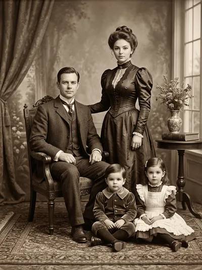 1890 family portrait style