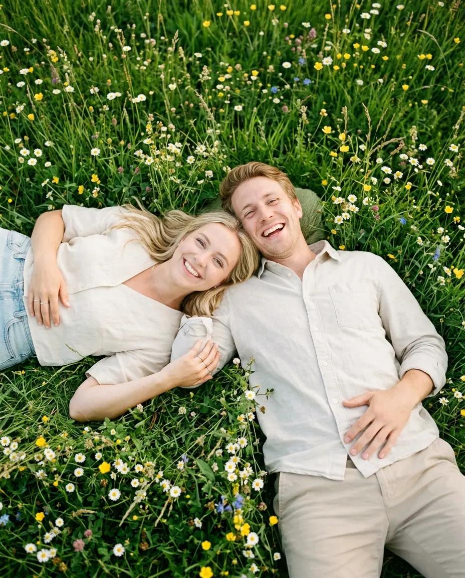 The Grass Lie-Down — Couple Photo Poses