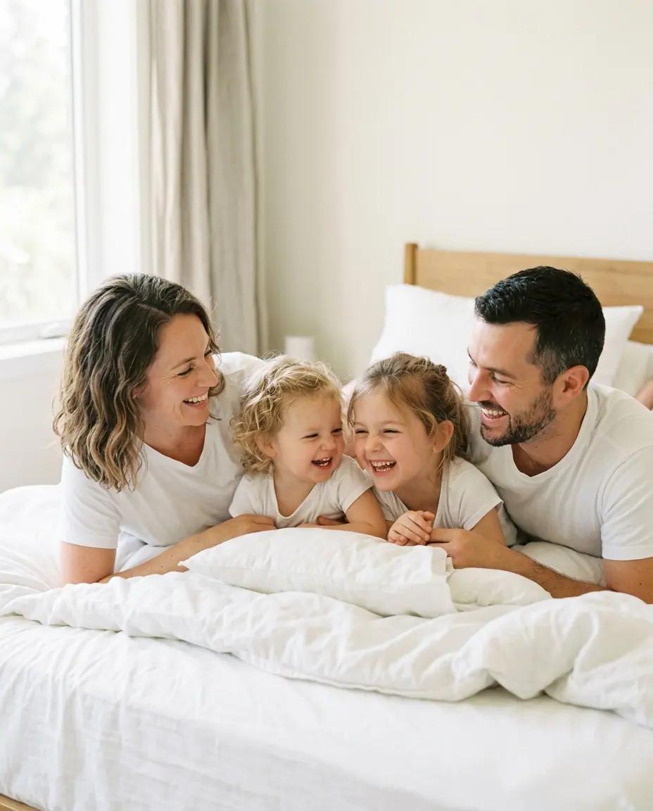 The Lazy Morning Bed — Family Photo Poses