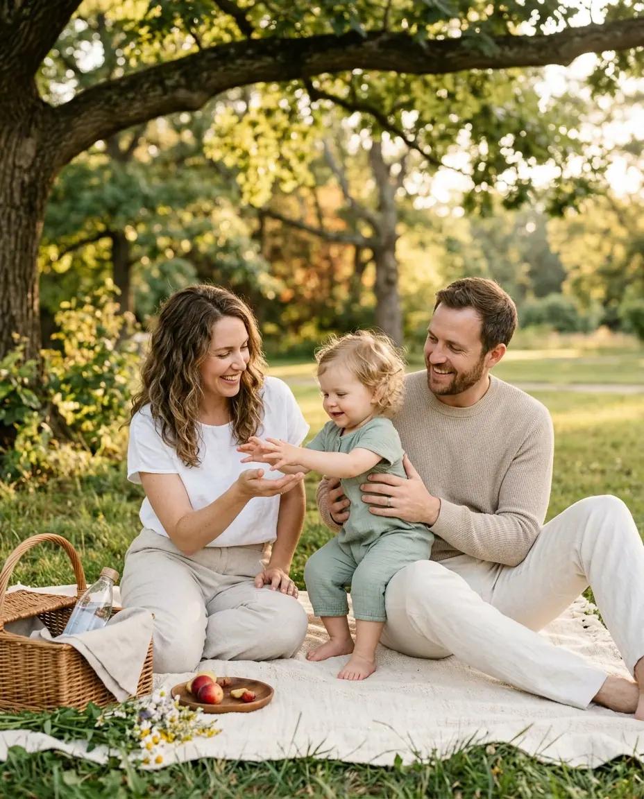 The Picnic Blanket Circle — Family Photo Poses