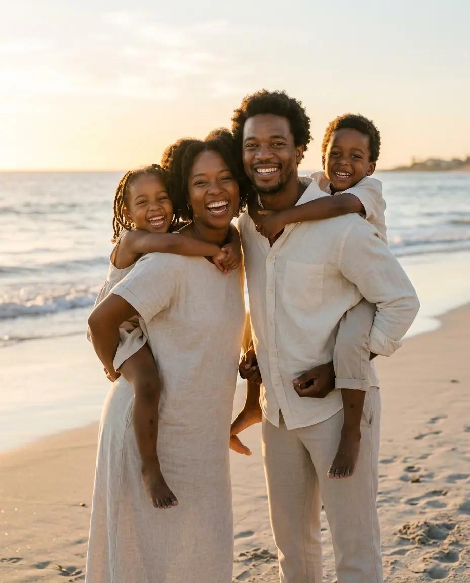 The Piggyback Line-Up — Family Photo Poses