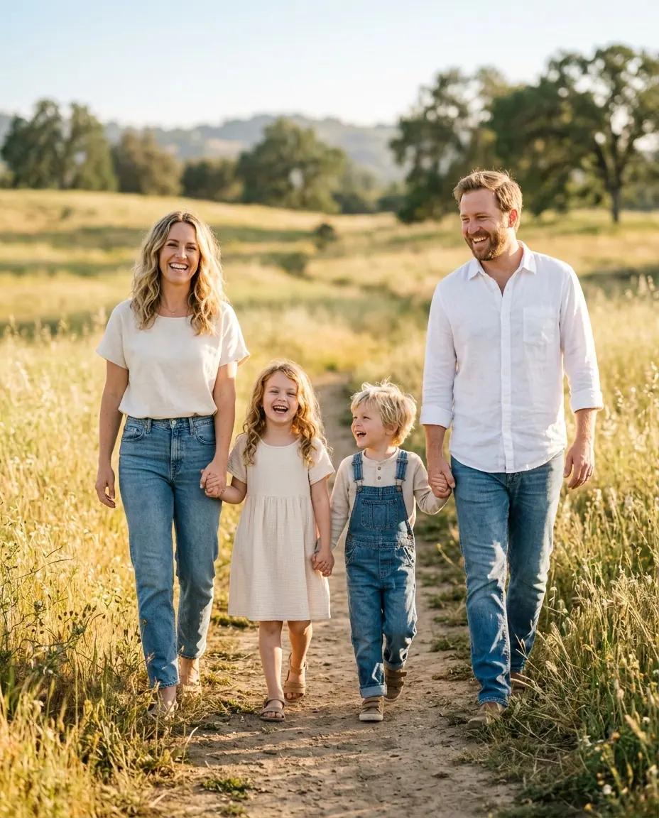 The Hand-in-Hand Walk — Family Photo Poses