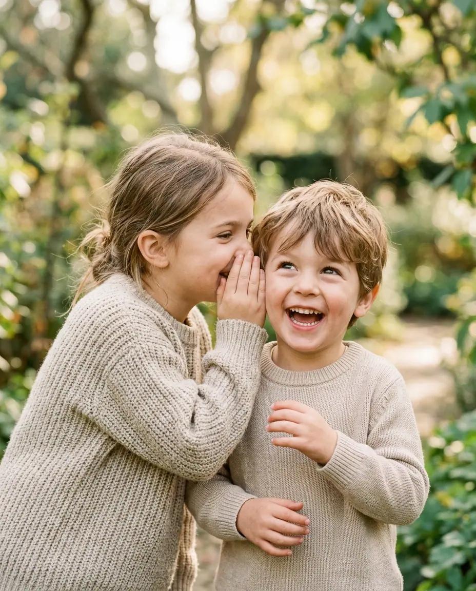 The Secret Whisper — Kids Photo Poses