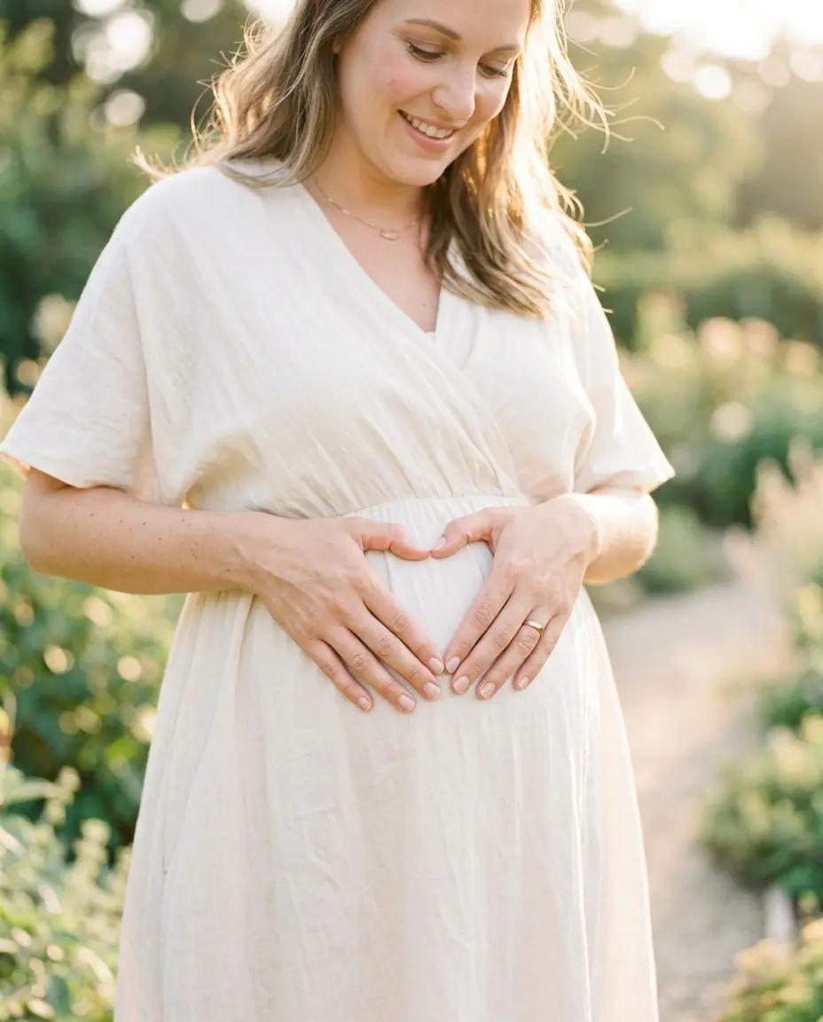 Maternity Photo Poses example: The Heart on the Bump