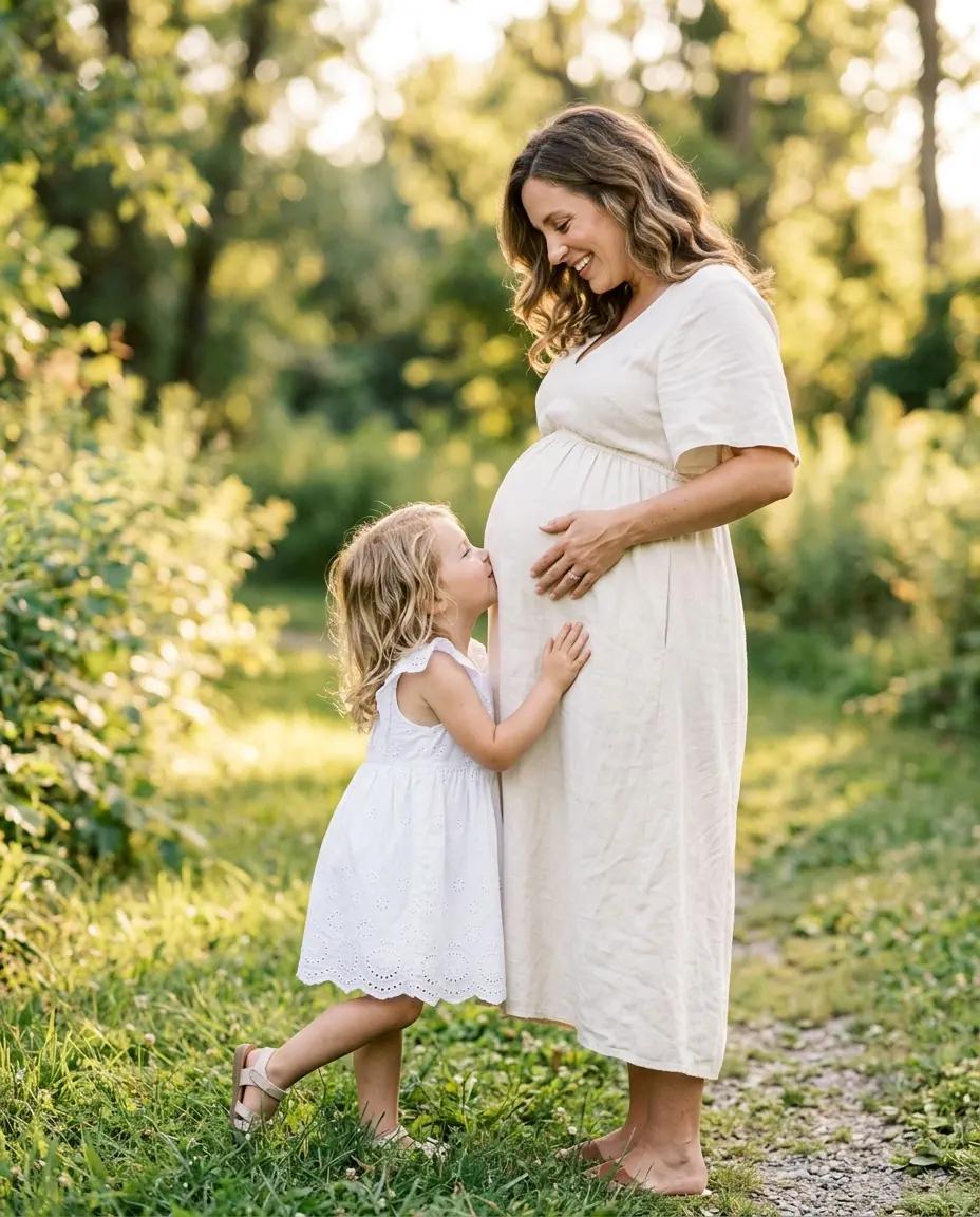 The Big Sibling Kiss — Maternity Photo Poses