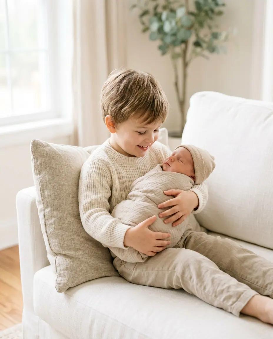 The Big Sibling Hug — Newborn Photo Poses