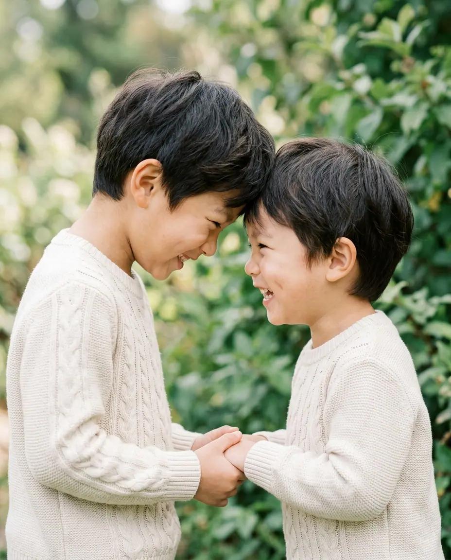 The Forehead Boop — Sibling Photo Poses