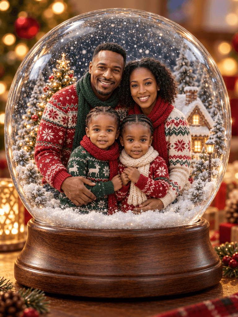 Family Snow Globe