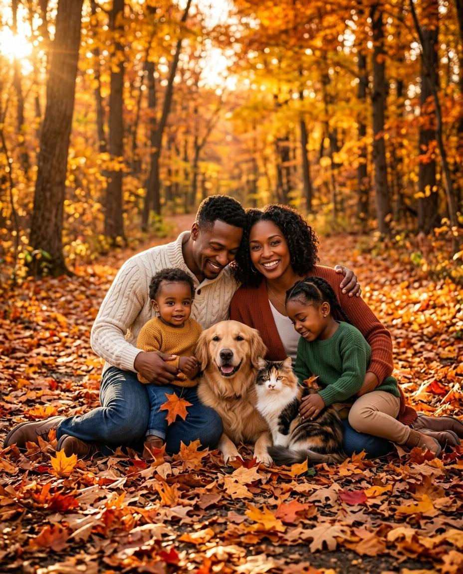 Autumn Leaves Pet Portrait