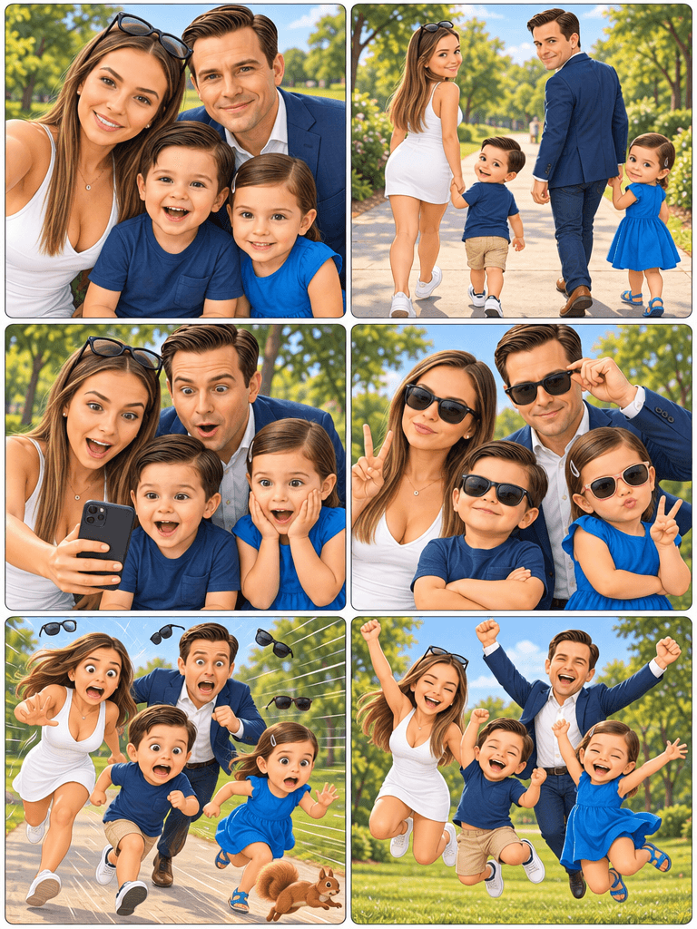 Family Cartoon Story Strip