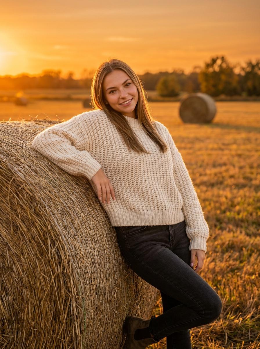 In a Hayfield