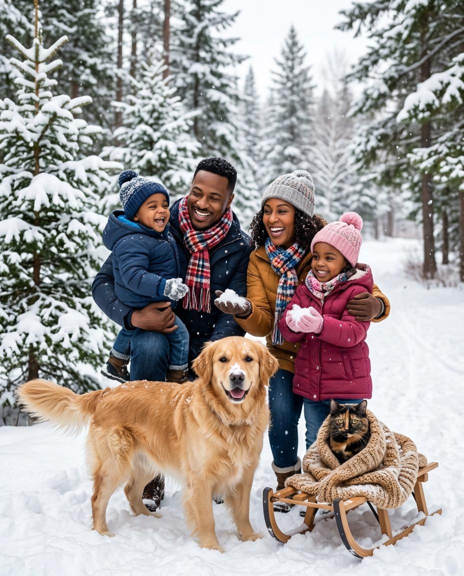 Snow Day Family Pets