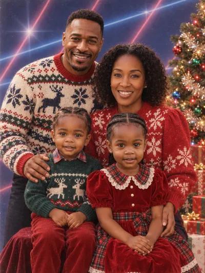 80s Christmas Studio Portrait